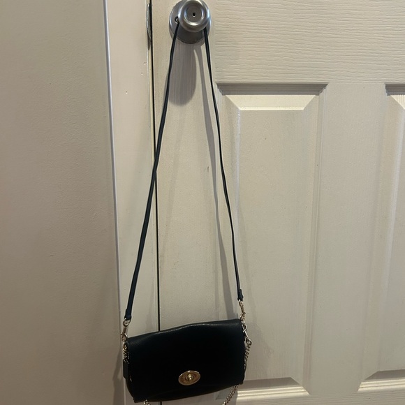 Y2K vintage Coach- shoulder bag with chain- navy - Picture 1 of 7